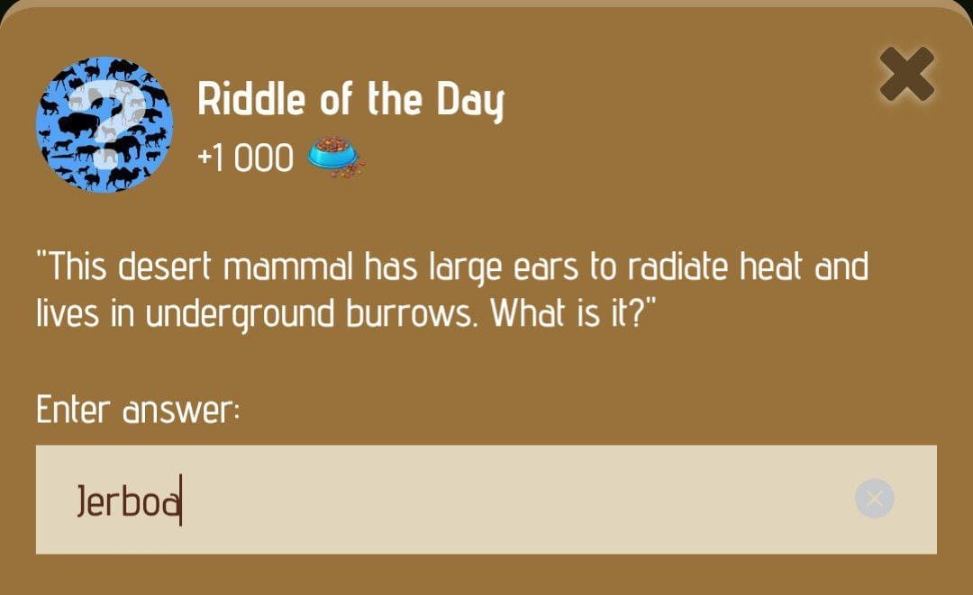 ZOO Riddle of the Day. Source: Telegram