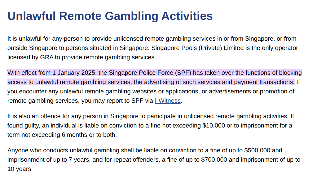 Unlawful Remote Gambling Laws. Source: Gambling Regulatory Authority